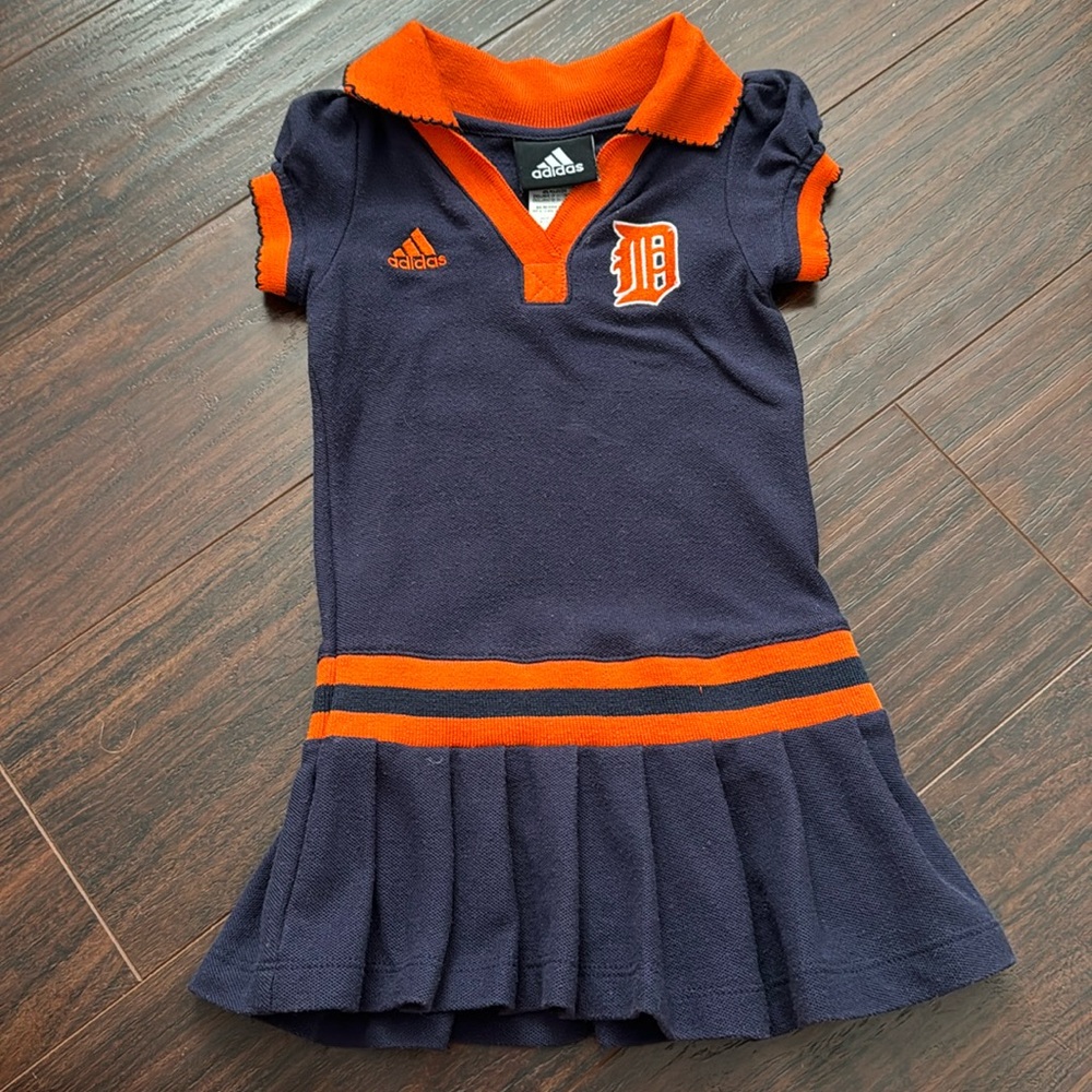 Adidas MLB Detroit tigers toddler girl navy‎ cheerleader dress size 24 months